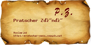 Pratscher Zénó névjegykártya